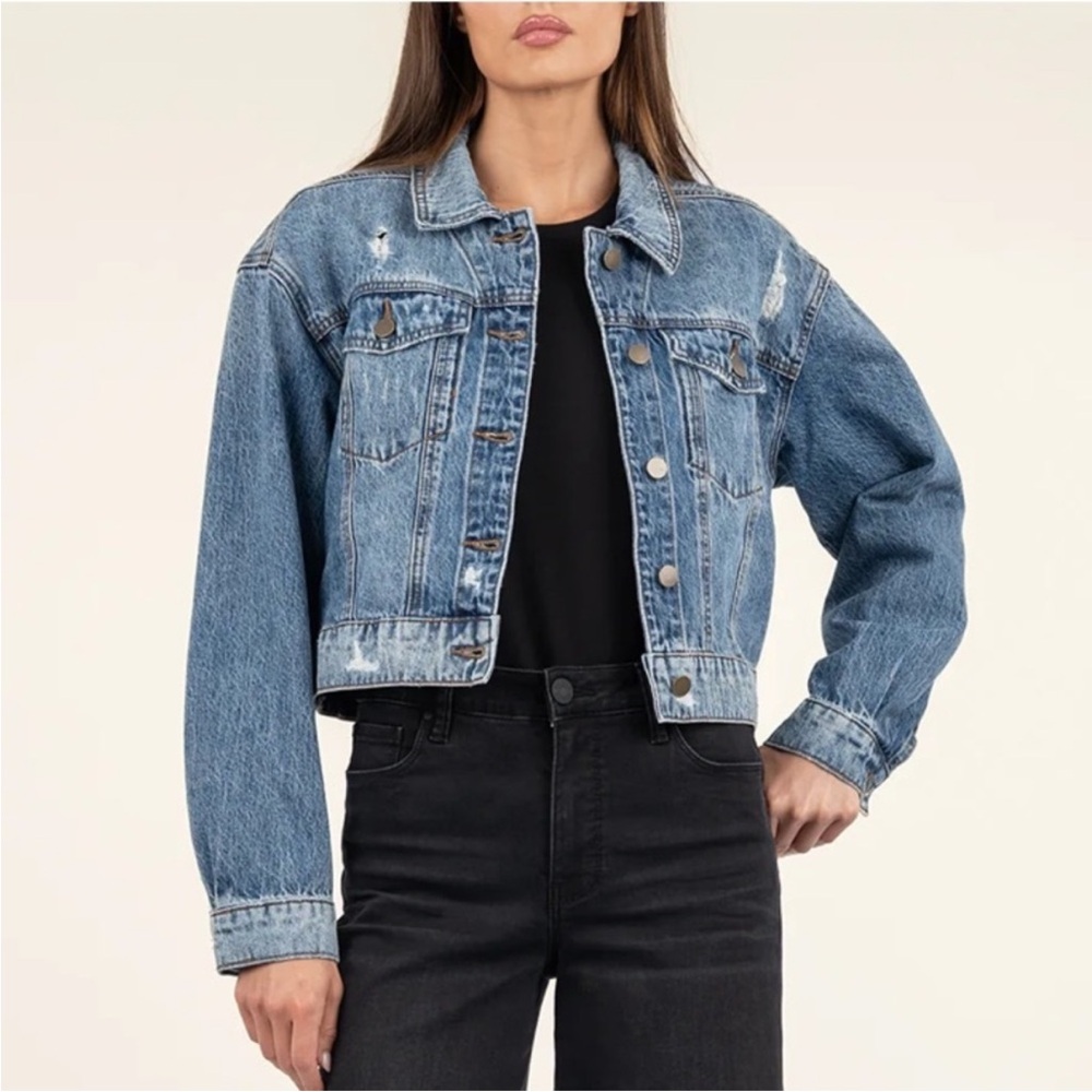 NWT Kut from the Kloth Elba Crop Denim Jacket